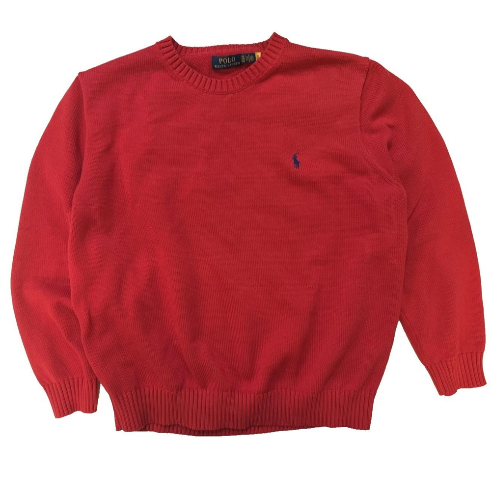 Ralph Lauren Polo Sweater Quiet Luxury Mens 2XL Red Crewneck Pony Logo Preppy